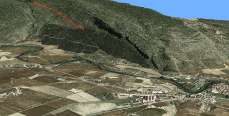 Trazado de nueva apertura de pista en Sierra de Leire empleando sistemas de información geográfica y representaciónd el terreno en 3D